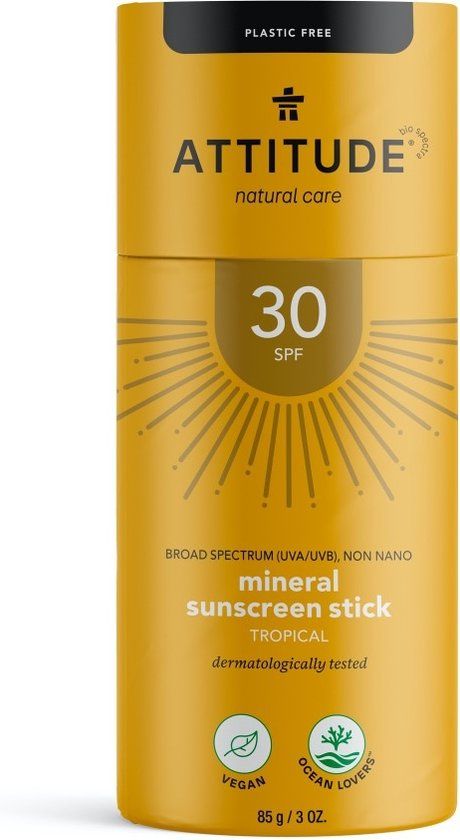 Attitude Sunly Zonnebrandstick SPF30 Tropisch - 60gr.