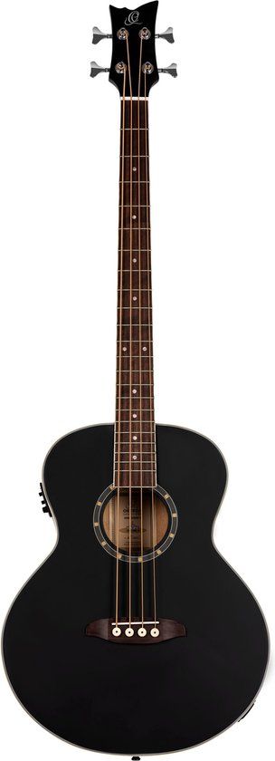 Ortega D7E-SBK-4 Deep Series Acoustic Bass Guitar - Black