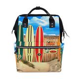 MONTOJ Heldere Zomer Surf Schilderen Canvas Rugzak Reizen Campus Rugzak - 7422591847421