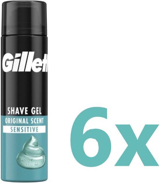 Gillette Basic Scheergel Gevoelige Huid - 6 x 200ml
