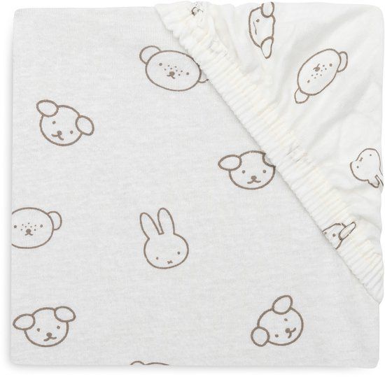 Jollein Hoeslaken Ledikant - 70/75x140/150cm - Jersey - Miffy and Friends
