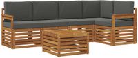 vidaXL - Bank loungeset - 6-delig - Natuurlijk en Antraciet - Polyester