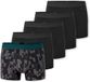 Schiesser 5PACK Shorts - 95/5 Multipacks - Heren - Zwart/Groen - Effen - 95% Katoen, 5% Elastaan - XXL