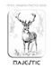 Pencil Majestic Pencil Drawing Practice Book - Mastering Deer Anatomy, Antler Structure, and Atmospheric Wildlife Landscapes