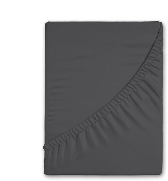 HIP hoeslaken effen kleur - 2 persoons 140x200 cm - Grijs - 100% Katoen satijn