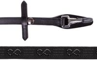 Presteq FaySport Teugels voor paarden met clip, Pony, Zwart/Zilver, Leer/Rubber