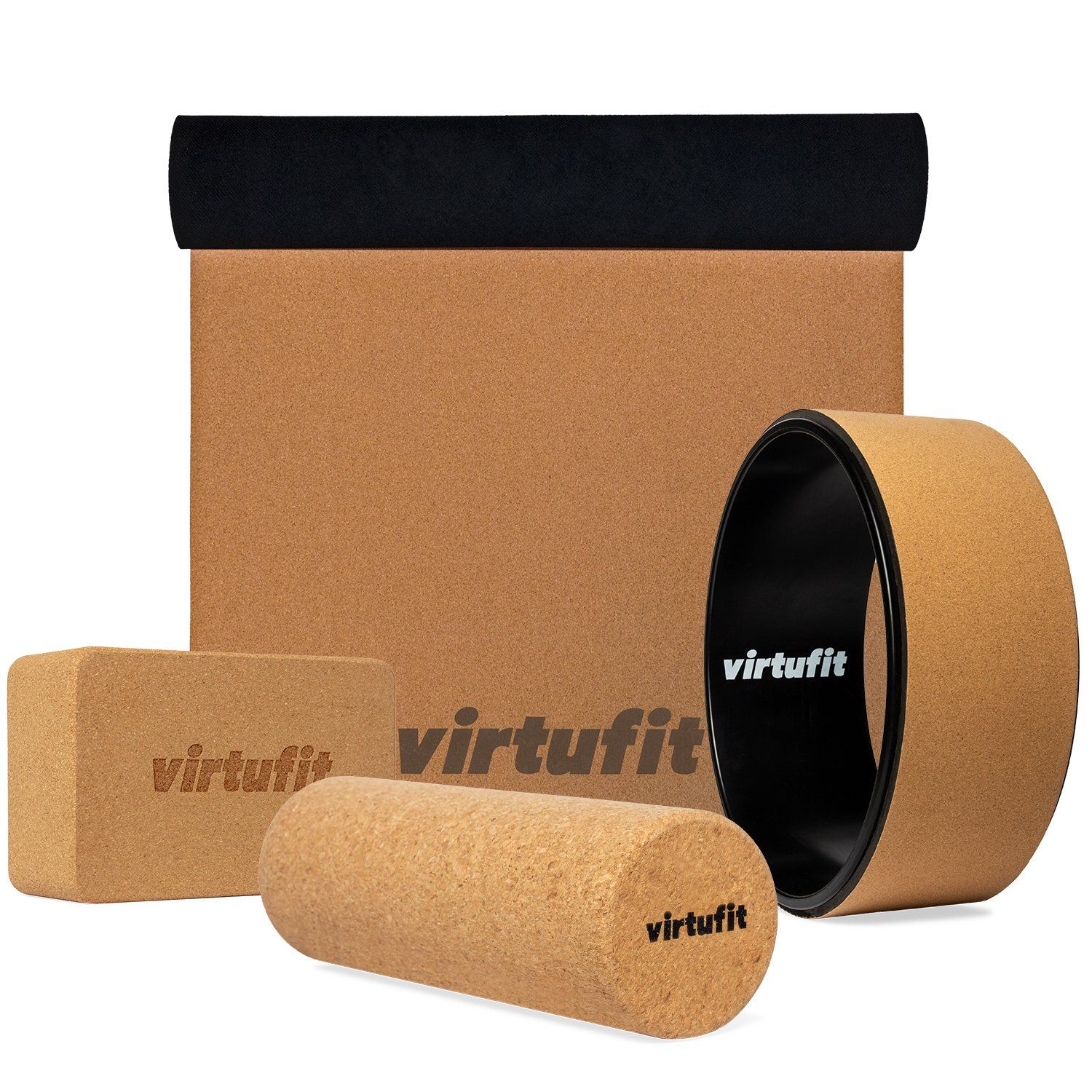 VirtuFit Premium Cork Yoga Kit - 4-Piece - Eco-Friendly