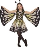 Fiestas Guirca Verkleed dierenpak vlinder - geel/zwart - 2-delig - Carnaval kostuum - voor kinderen 110/116