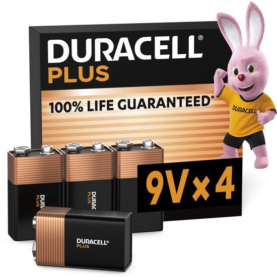 Duracell 9V Plus Power - 4 stuks | 2700 mAh | Alkaline