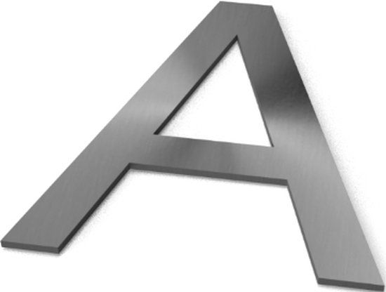 Letter A Model: Huisletter RVS - Grijs - Merkloos