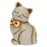 THUN Momi-kat met strik, medium, keramiek, collectie andere nieuwigheden 2025, 7,5 x 6,7 x 11,4 cm