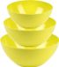 Plasticforte set de bols de service alimentaire - 3x pièces - vert - plastique - Dia 20/25/28 cm