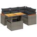 vidaXL 5-delige Loungeset met Kussens, Poly Rattan, Acacia, Grijs