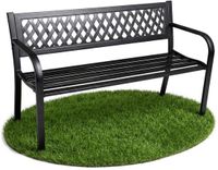 Akord Tuinbank KALIA / Buitenbank / Metaal en Kunststof / Zwart / Maximale Belasting 320 kg / 119 x 75 x 50 cm