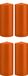Trend Candles Bougie cylindrique/bougie tronc - 4x - Orange - 8 x 20 cm - 119 heures de combustion