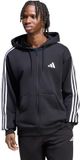 Adidas Sportswear Essentials 3-Stripes French Terry Hoodie Met Lange Ritssluiting - Heren - Zwart