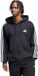 Adidas Sportswear Essentials 3-Stripes French Terry Hoodie Met Lange Ritssluiting - Heren - Zwart