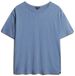 Superdry - Studios T-shirt met verlaagde schouders - Dames - T-shirts - Katoen/Lyocell - Blauw - Maat XS