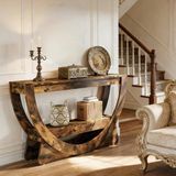 REDOM Table d'appoint Style champêtre MDF Brun 160 x 30 x 80,5 cm