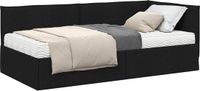 vidaXL Hoekbedframe met Matras 2-delig Zwart Fluweel 90 x 190 cm