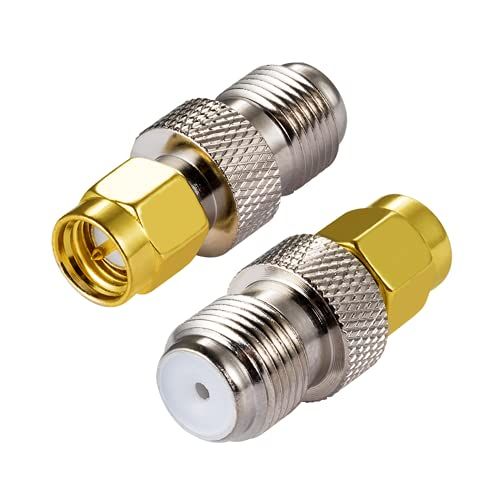 Vecys SMA Male Adapter SMA Male naar F Type Female Coaxiale Kabel Male Straight Adapter voor FM-radio DAB-antenne WIFI-antenne CATV TV-antenne Antenne Netwerkmodems (2 stuks)