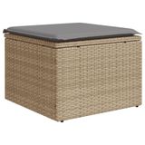 vidaXL Loungeset 4-delig met kussens polyrattan beige