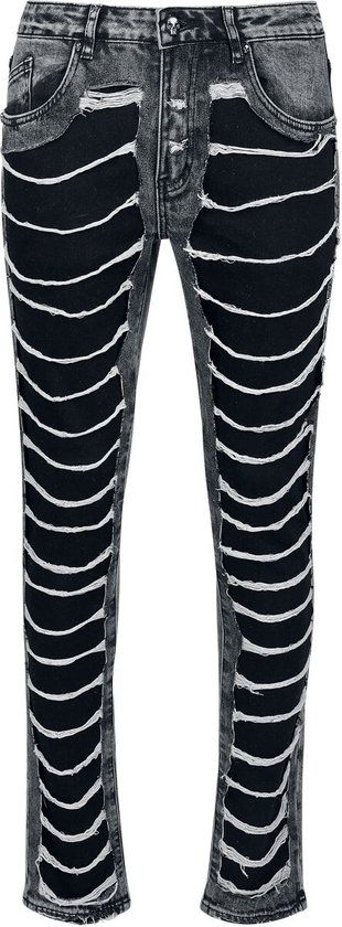 Rock Rebel by EMP Zwarte jeans met skeletdetails - Heren - W30L32