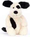 Jellycat Bashful Chien Noir & Crème Moyen