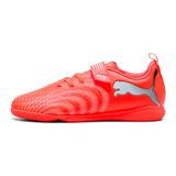 PUMA Future 9 Play Klittenband It Unleashed - Gloeiend Rood/wit/zwart/zilver Kids - Indoor (Ic), maat 29
