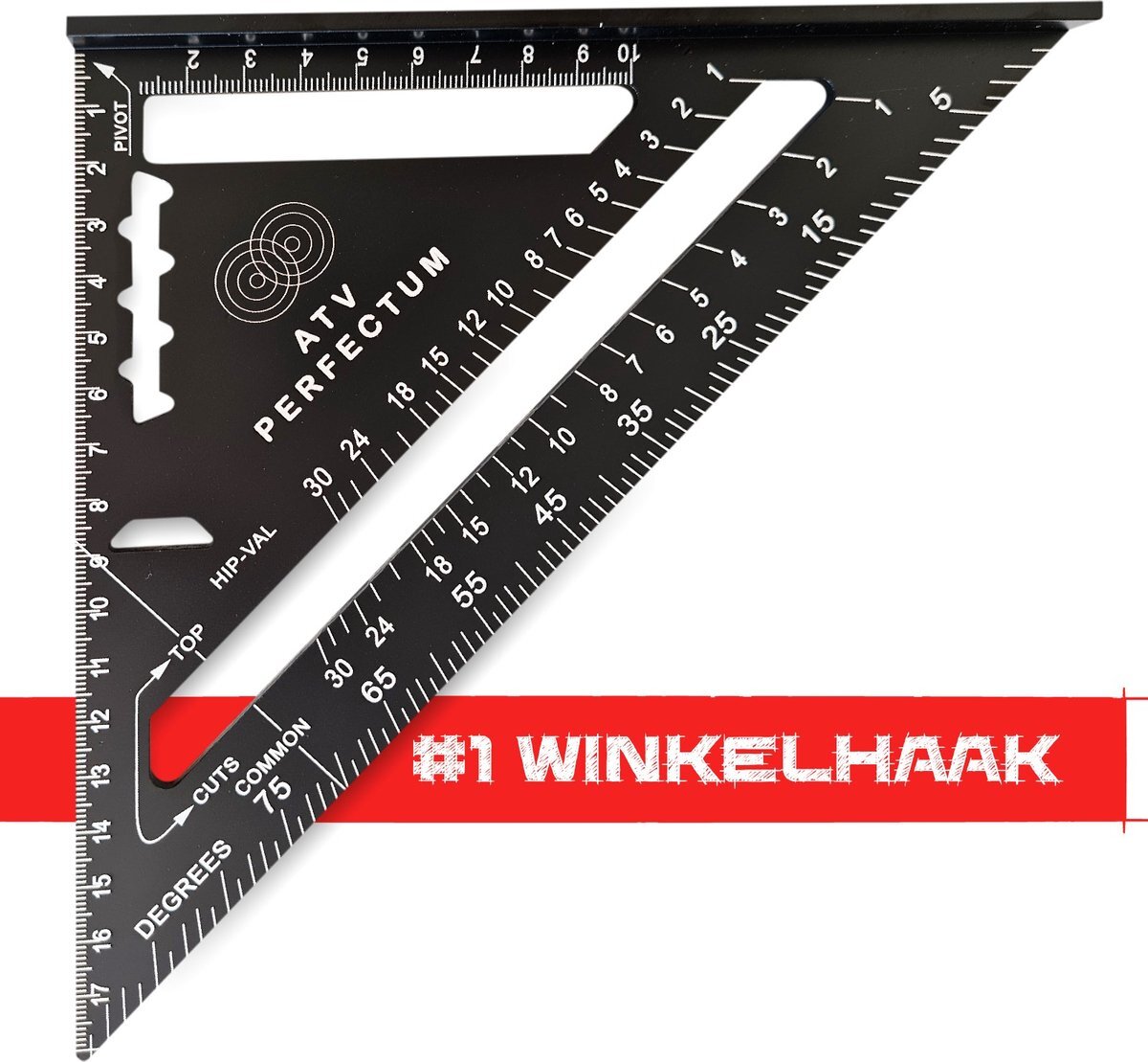 ATV PERFECTUM Winkelhaak – Blokhaak – Zwaaihaak – Hoekmeter – Speed Square – Metrisch - Aluminium