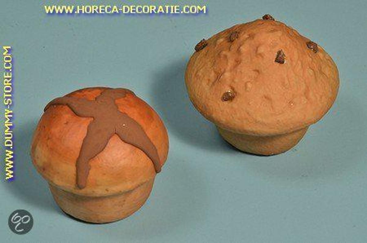 Horeca-decoratie.com Muffin 2 stuks - 1x Ø 80 mm 1x Ø 65 mm H: 65 mm - dummy