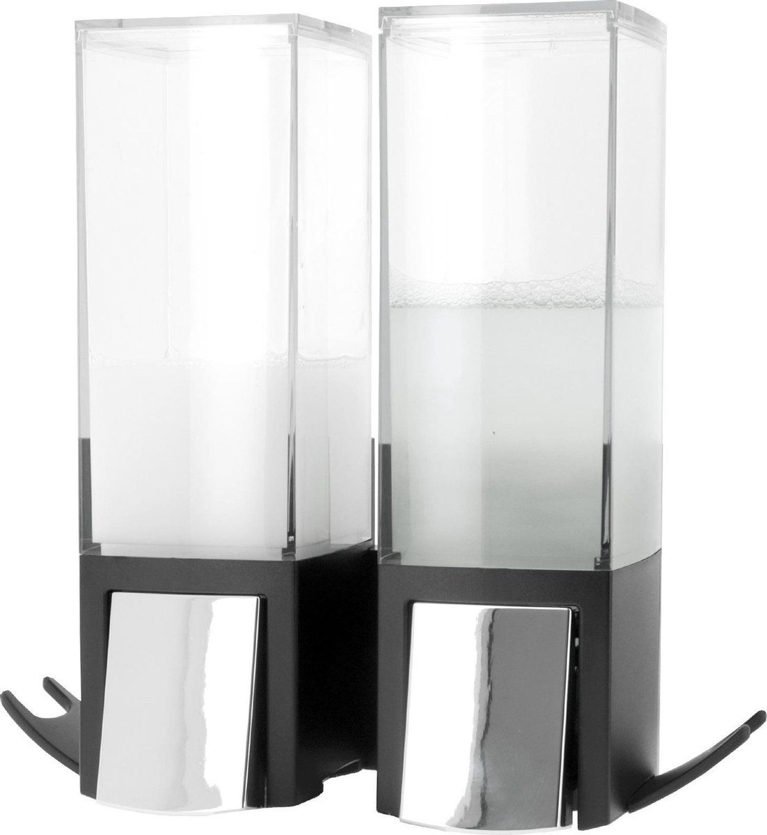 Compactor Dubbele zeepdispenser voor aan de wand - Zwart - 620 ml