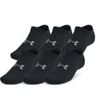 Under Armour UA Essential No Show 6pk Unisex Sportsokken - Zwart - Grijs