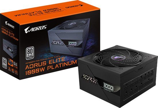 GIGABYTE AORUS ELITE P1000W - 1000W - 80 Plus Platinum - Volledig modulair - Zwart