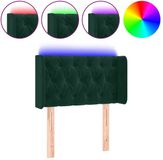 vidaXL Hoofdbord LED 83x16x78/88 cm velours donkergroen