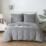 Good Nite Beddengoedset, 135 x 200 cm, 2-delig + 1 kussensloop 80 x 80 cm, grijs, microvezel, dekbedovertrek 135 x 200 cm, zacht