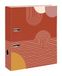 Clairefontaine - 116074C - Map met hendel van karton, warme kleuren, geometrische vormen, rug 70 mm, A4 maxi, Home Office, Terracotta Collectie