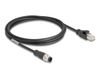 DeLOCK 80810 M12 8-pins A-gecodeerd (m) - RJ45 (m) câble réseau industriel | CAT5e | PVC | 2 mètre | Noir