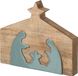 J-Line Kerststal - mangohout - naturel/turquoise - large