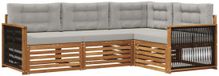 vidaXL Ensemble de canapé d'extérieur 4 pièces Naturel et gris clair