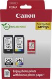 Canon PG-545 + CL-546 - Inktcartridge - Standaard capaciteit - 50 sheets fotopapier - Zwart + Kleur + Retourzakje
