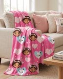 Aymax Fleece Deken Gabby en Kat Officiele DreamWorks Licentie 130x160cm - Zachte Warme Plaid