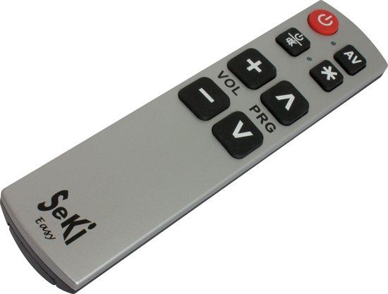 Seki Easy Universele Afstandsbediening - Zwart/Zilver - Senioren/Slechtzienden