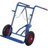 Variofit Gasflessenwagen voor 2x 40-50 liter flessen, met steunwiel