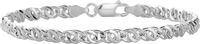 Lucardi Dames Armband met fantasieschakel - 925 Zilver - 19 cm