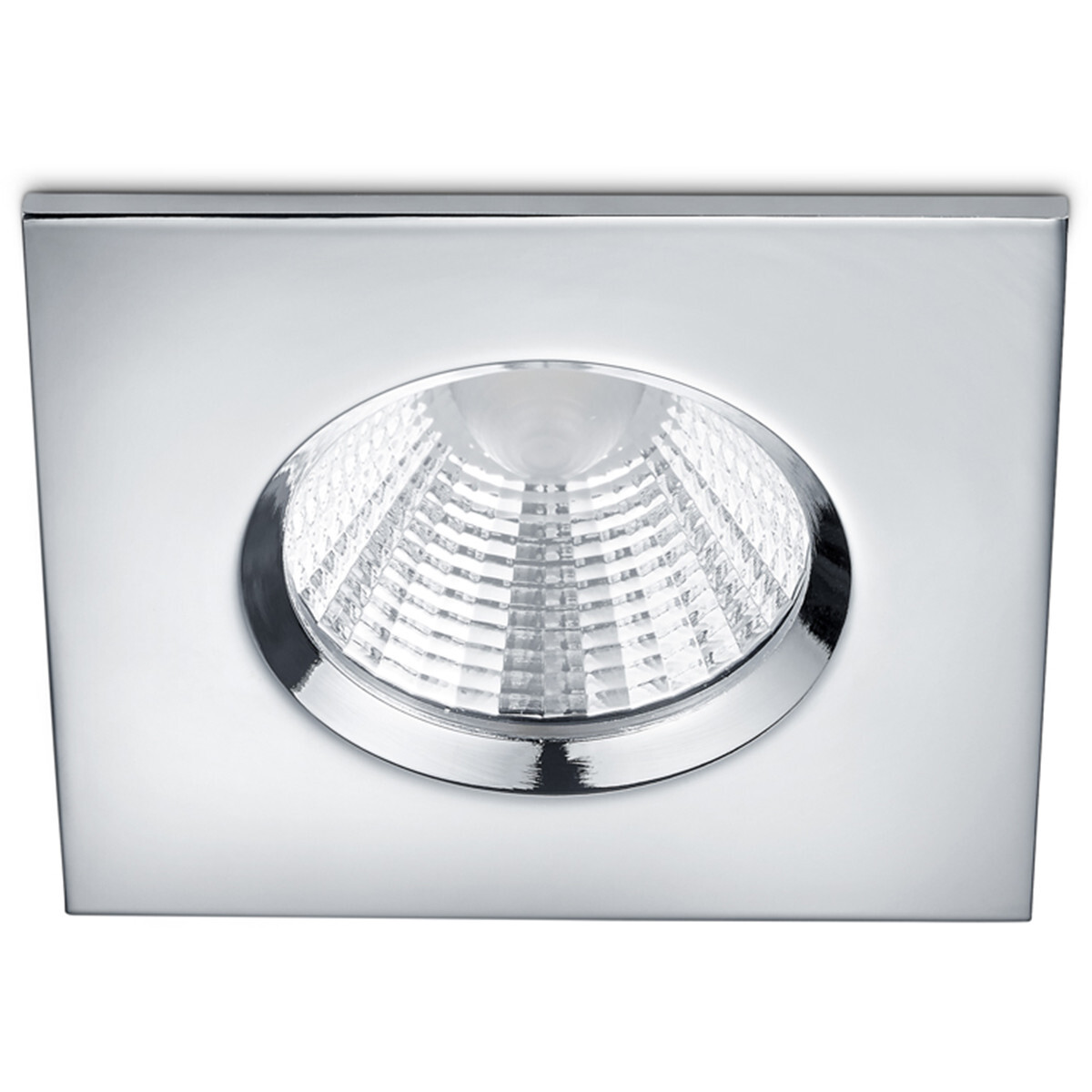 BES LED LED Spot - Inbouwspot - Trion Zagrona - 5W - Waterdicht IP65 - Dimbaar - Warm Wit 3000K - Glans Chroom - Aluminium - Vierkant