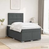 vidaXL Boxspringbed met matras Donkergrijs 120 x 200 cm Stof