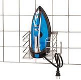 iDesign Hangmand voor modulair systeem, kleine metalen wandorganizer voor keuken, badkamer en kantoor, opbergmand met haak, mat zilver