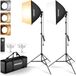 NEEWER NK103 Softbox verlichtingsset met statiefstandaard, 2 stuks, 45 W tweekleurige 2,4 G ledlampen, 10 kanalen, 2900 K-7000 K, 1400 lux/m, CRI95, 20 m afstandsbediening, fotografie continu licht