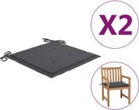 vidaXL Tuinstoelkussens 4 stuks 50x50x3 cm Oxford stof antracietkleurig
